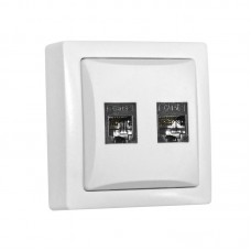 ΠΡΙΖΑ ΕΠΙΤΟΙΧΗ ΤΗΛΕΦΩΝΟΥ RJ11 ΚΑΙ DATA RJ45 CAT5E ΛΕΥΚΗ IP20 ΠΡΙΖΑ ΕΠΙΤΟΙΧΗ ΤΗΛΕΦΩΝΟΥ RJ11 ΚΑΙ DATA RJ45 CAT5E ΛΕΥΚΗ IP20